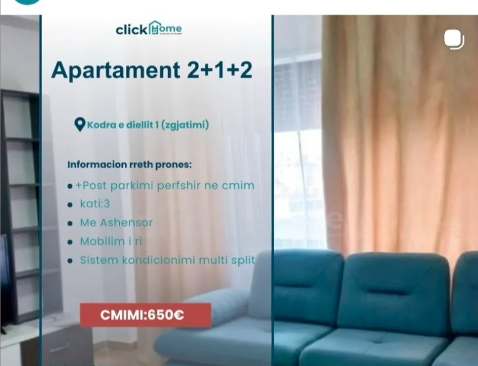 Shqiperi, shes apartament 2+1+Ballkon ,