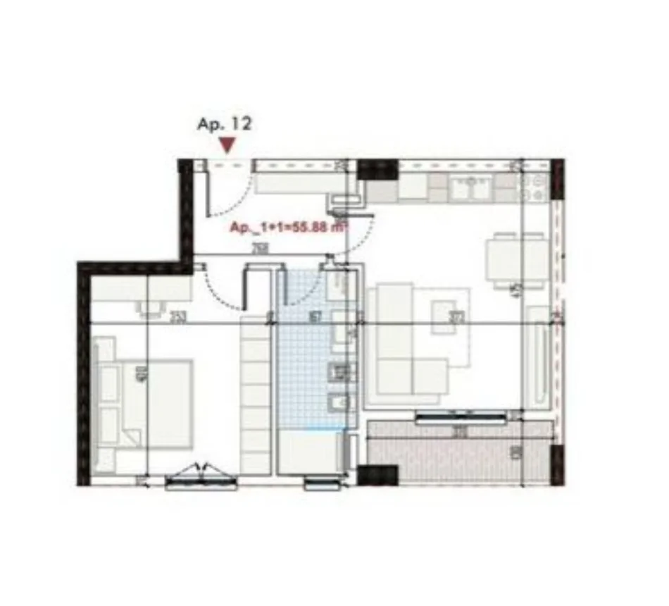 Tirane, shitet apartament 1+1 Kati 2, 65 m² 74.997 € (Paskuqan)