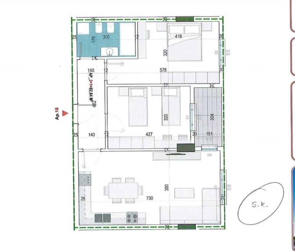 Tirane, jepet me qera apartament 2+1 Kati 3, 95 m² 103.000 € (Paskuqan)
