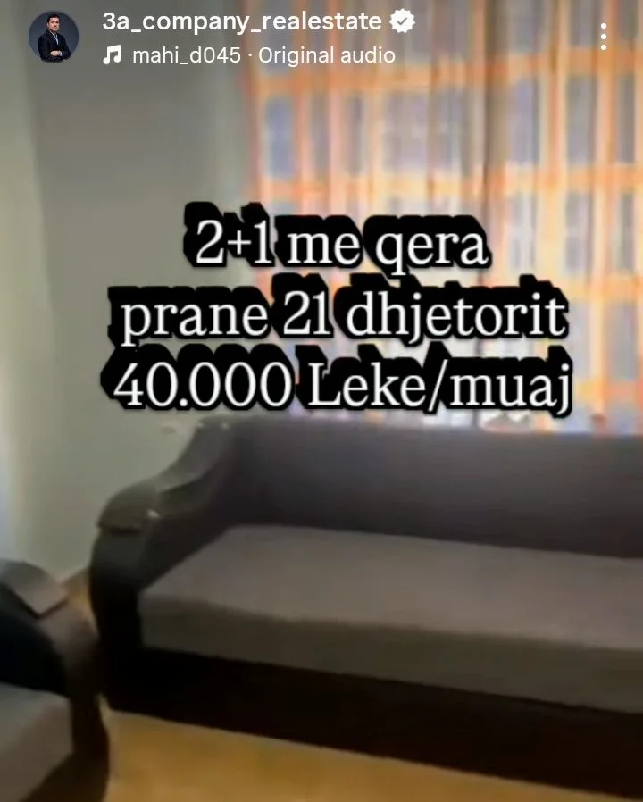 Tirane, 21 dhjetori, jepet me qera apartament 2+1+Ballkon , 80 m²,  40.000 leke/muaj I DISKUTUESHEM...