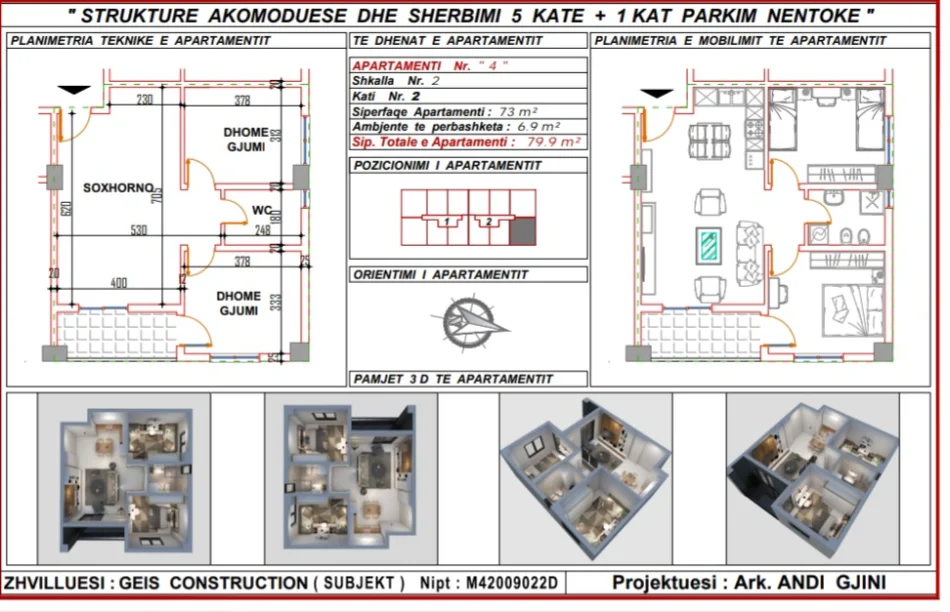 Durres, shitet apartament 2+1+Ballkon Kati 2, 80 m² 95.880 € 