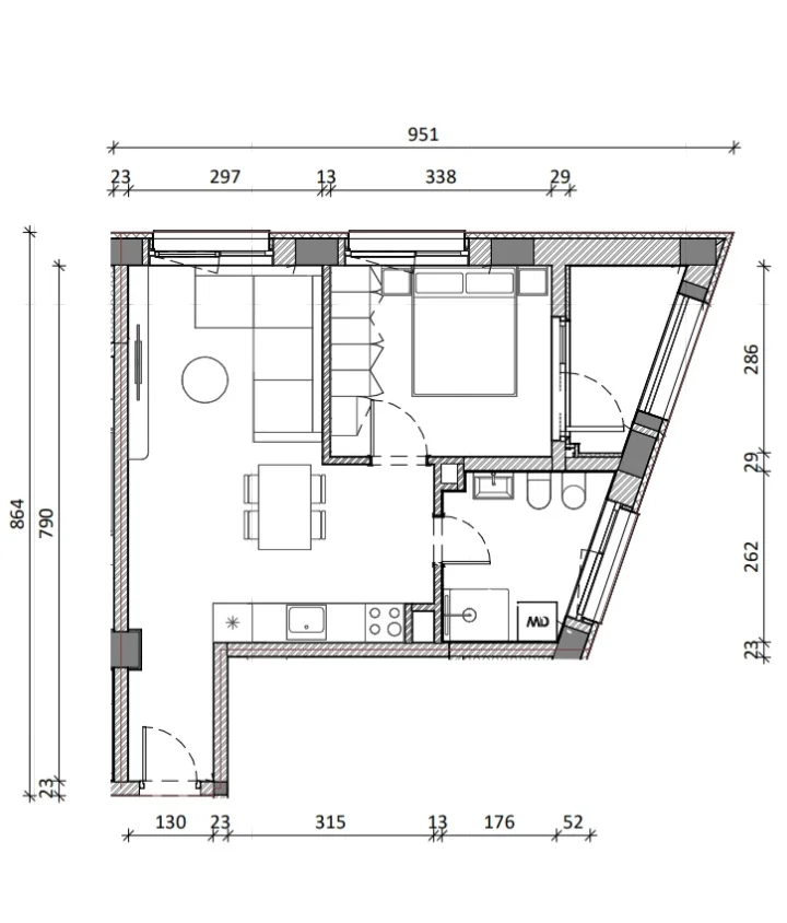 Tirane, shes apartament 1+1+Ballkon Kati 4, 64 m² 106.900 € 