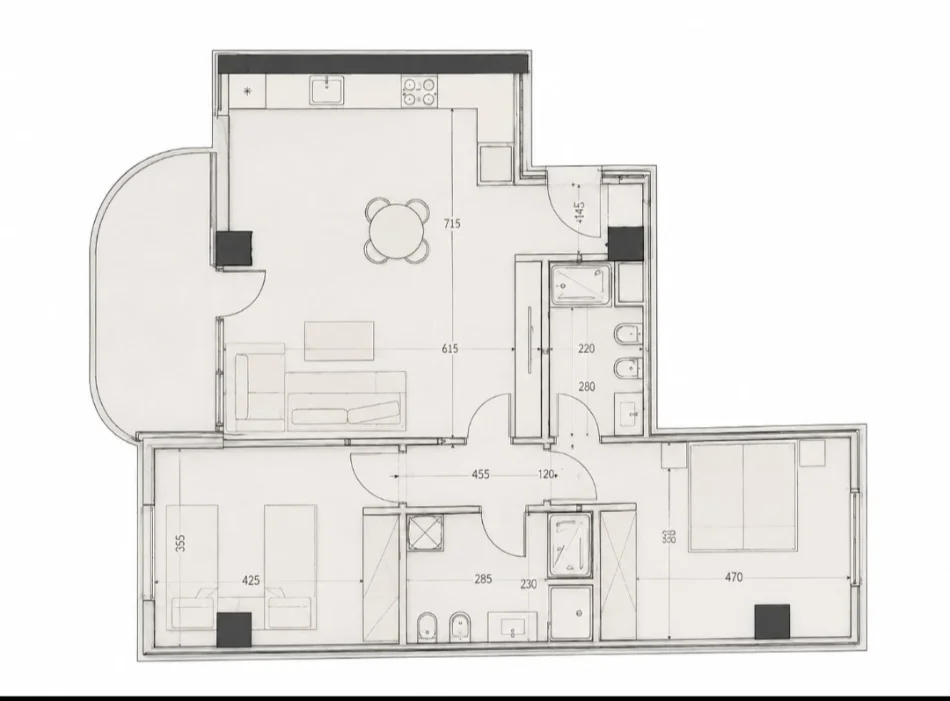 Tirane, shes apartament 2+1 Kati 6, 114.5 m² (Astir)