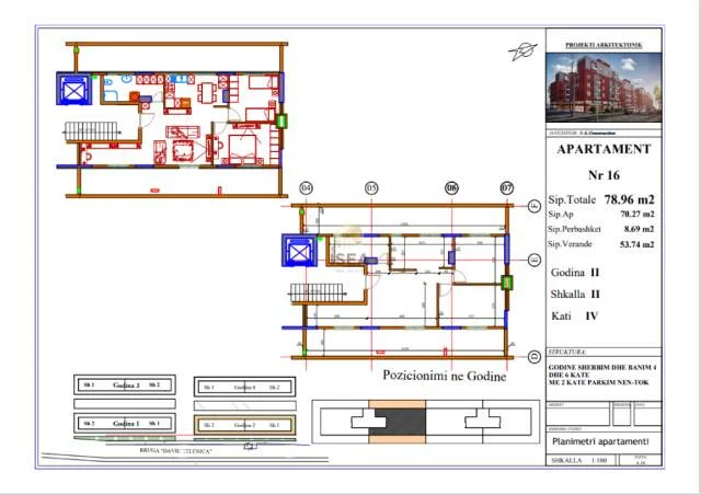Tirane, shitet apartament 2+1+BLK Kati 3, 75 m² 127000 Euro (zonen e Selites, Rruga “David Selenica”)