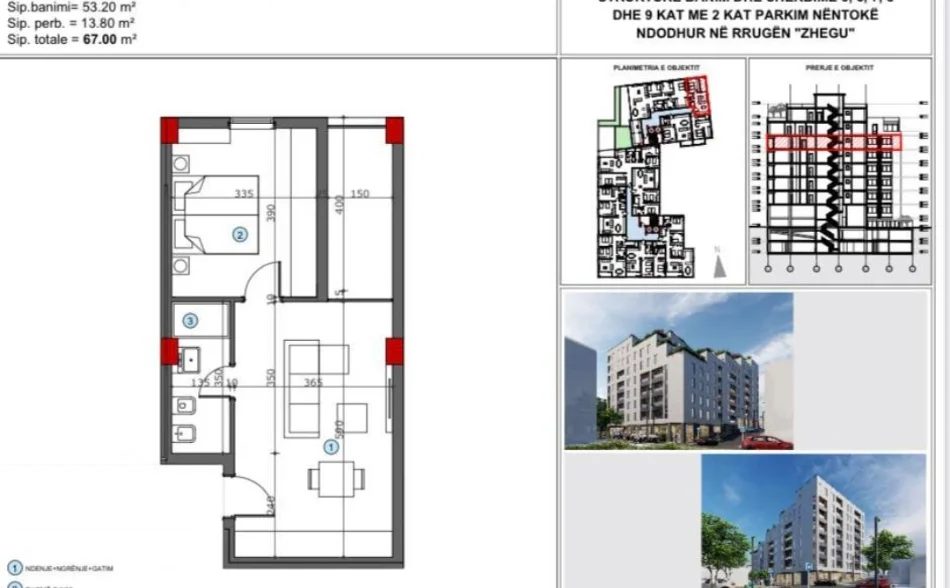 SHITET: 1+1📍Ali Dem (Fushat e Ali Demit) - Pallat i Ri✨️ - 125,000€ - Kati.6 - S.65m² - Faze Suvatimesh(Perfundon 2026)