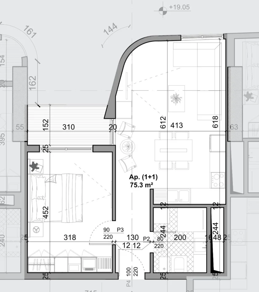 Tirane, shitet apartament 1+1 Kati 12, 75 m² 230.000 € (BAZAAR GATE)