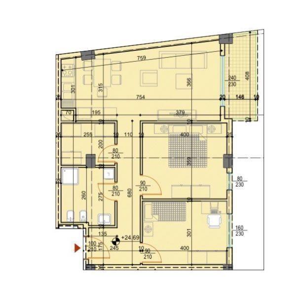 Shqiperi, shitet apartament 2+1 Kati 6, 108 m² 141.700 € (Unaza e Re)