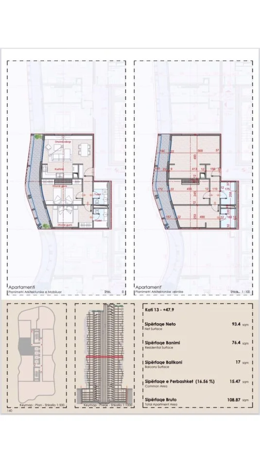 SHITET: 2+1+2 Ne Kulle Moderne📍Zogu I Zi ( Top Seven Tower) - 218,000€ | 🔥2000€/m2🔥 - Kt.13 - Sp.108.9m² || Investim Elitar ne Zemer te Tiranes✨️