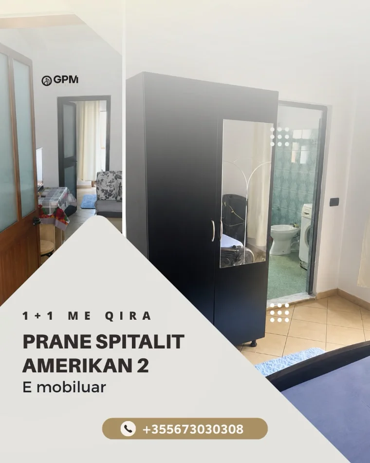 Tirane, jepet me qera apartament 1+1 , 400 € 