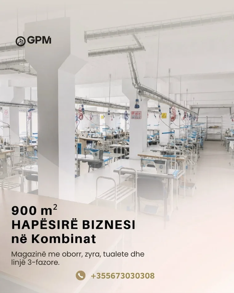 Hapësirë biznesi me qira në Kombinat, pranë rrugës Fabrika e Qelqit.