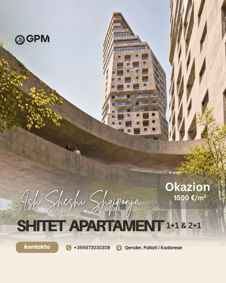 Apartament 1+1 | 88.61 m2.  Ish Sheshi Shqiponja, Tirane
