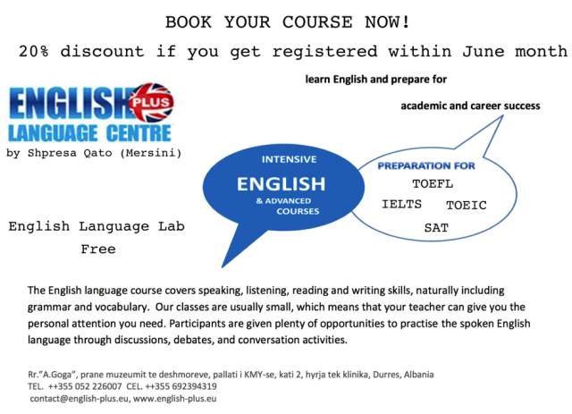 Durres, ofrojme kurse gjuhe anglisht EnglishPlus+ Durres