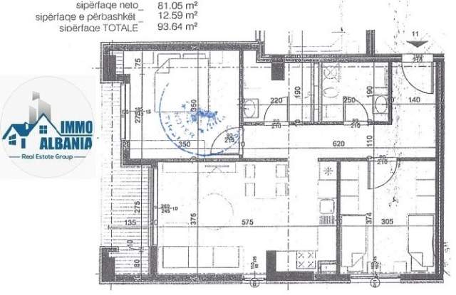 Tirane, shitet apartament 2+1+BLK Kati 2, 94 m² 112.400 Euro (Rruga Anesti Lubonja)