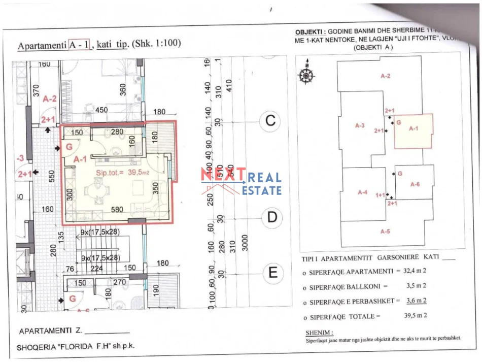 Vlore, shitet garsonier 1+1+Ballkon , 39 m² 85.000 € (LUNGOMARE)