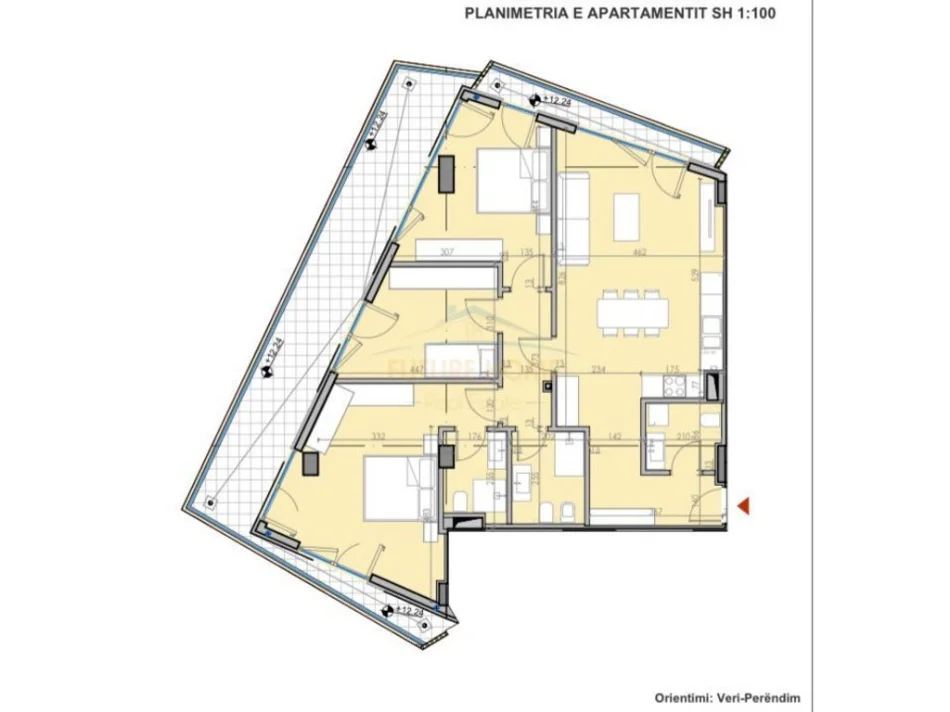 Tirane, shitet apartament 3+1+2+VERANDE+PARKIM , Kati 3, 163 m² 560.000 € (Gradient Residence, Liqeni i Thatë)
