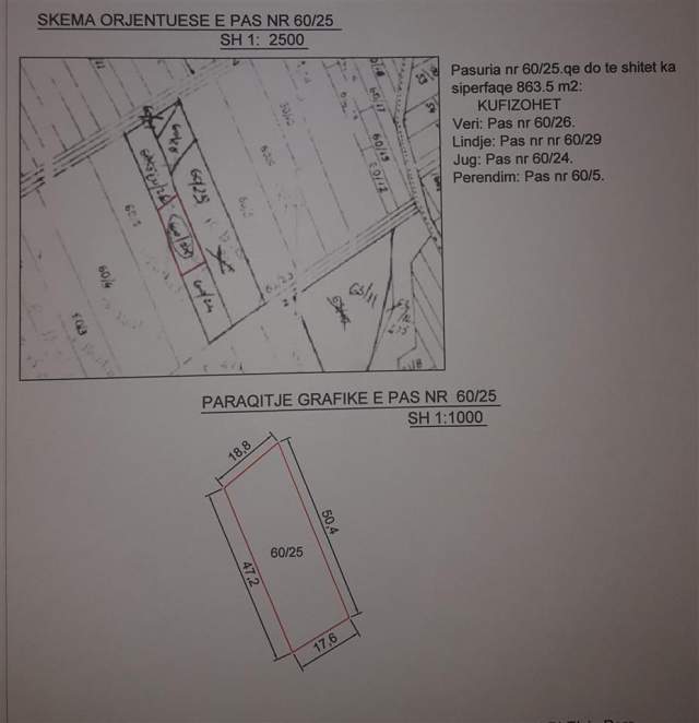 Korce, shes truall 1.000 m² 10.000 Euro