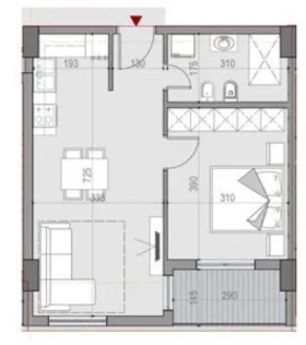 Tirane, shitet apartament 1+1+Ballkon Kati 3, 63 m² 90.000 € (Univers City)