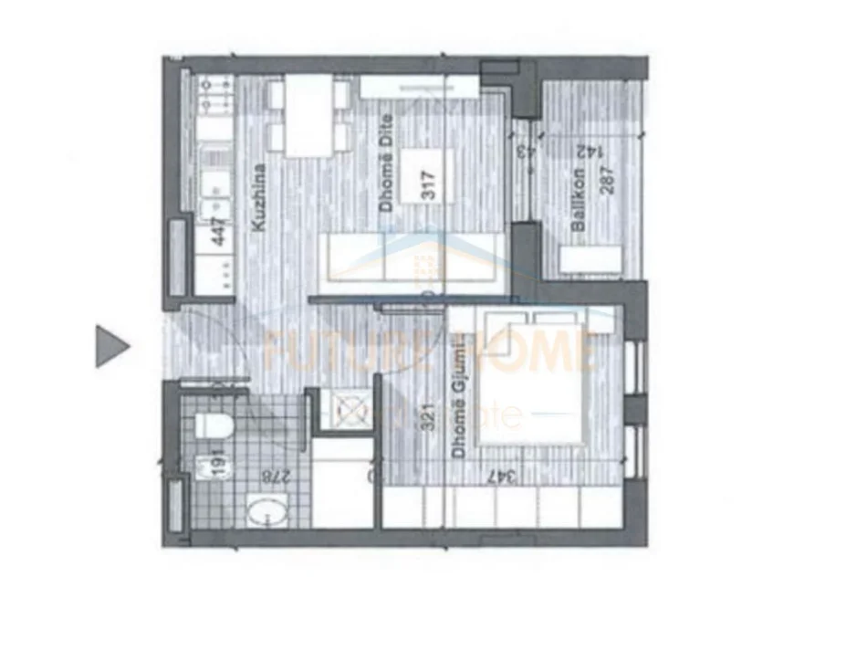 Tirane, shitet apartament 1+1 Kati 5, 52 m² 73.000 € (UNIVERS CITY , QTU)