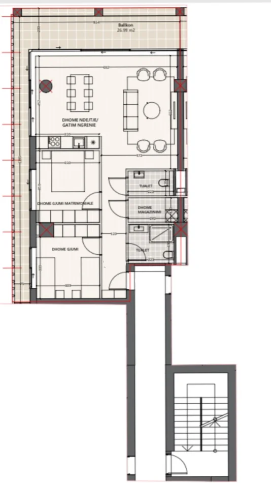 Vlore, shitet apartament 2+1 Kati 6, 129 m² 374.390 € (Vlore)