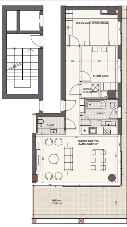 Vlore, shitet apartament 2+1 Kati 9, 142 m² 605.200 € (Vlore)