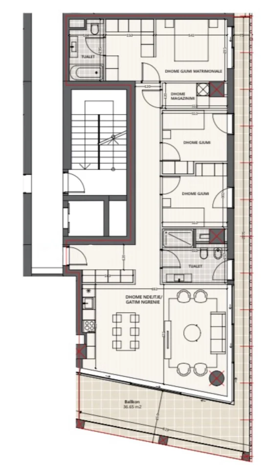 Vlore, shitet apartament 3+1 Kati 6, 174 m² 706.320 € (Vlore)