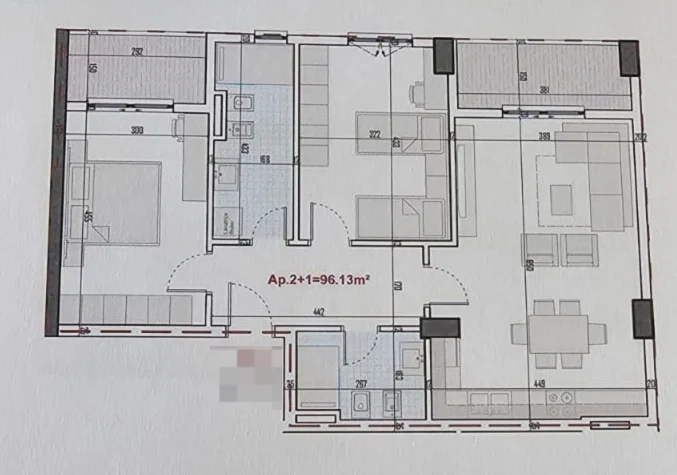 Tirane, shitet apartament 2+1 Kati 1, 111 m² 122.100 € (Paskuqan)