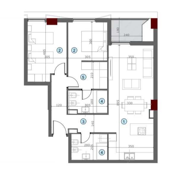 Tirane, shitet apartament 2+1 Kati 3, 119 m² 319.950 € (Bulevardi i Ri)