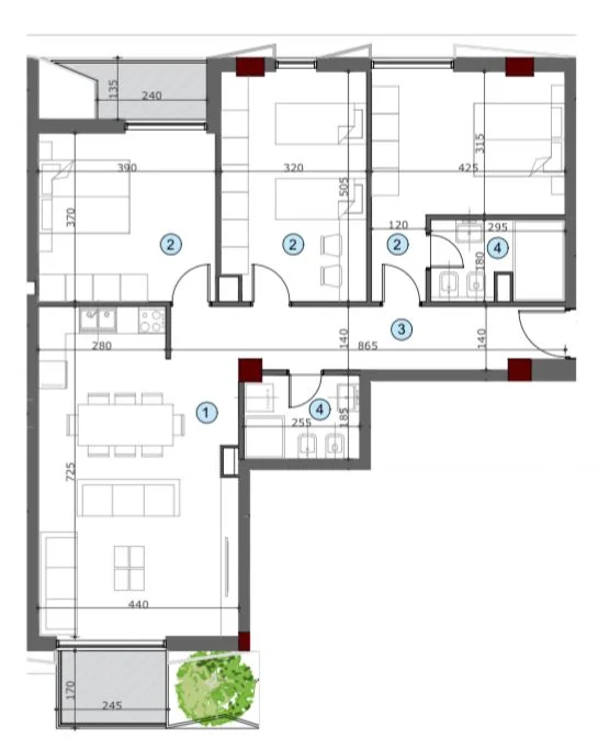 Tirane, shitet apartament 3+1 Kati 8, 139 m² 375.840 € (Bulevardi i Ri)