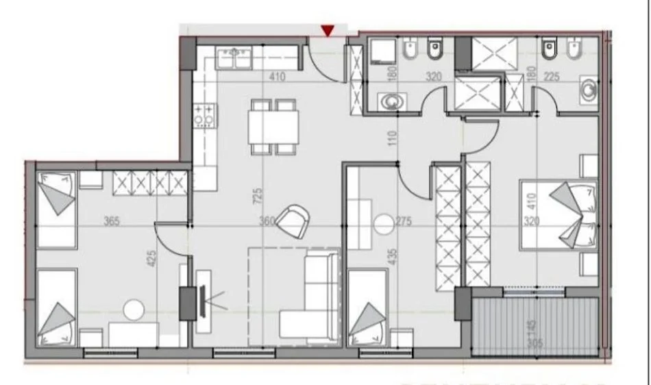 Tirane, shitet apartament 3+1+Ballkon Kati 4, 128.000 € (Univers City)