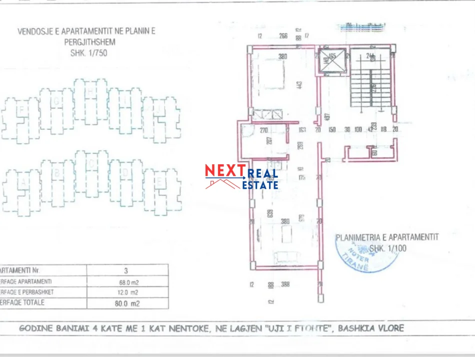 SHITET APARTAMENT 1+1 ME 4 KESTE NE KODER LUNGOMARE, VLORE