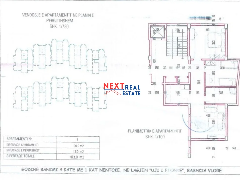 SHITET APARTAMENT 2+1 ME 4 KESTE NE KODER LUNGOMARE, VLORE
