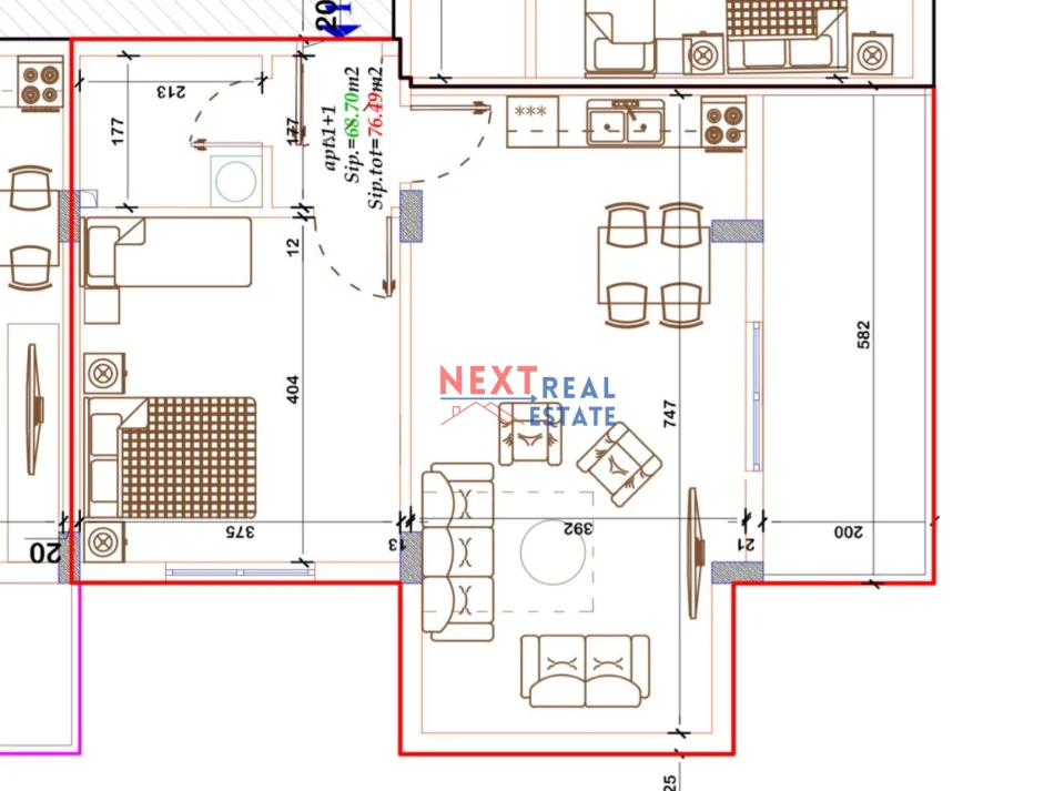 Vlore, shitet apartament 1+1+Ballkon , 76 m² 137.682 € (UJE I FTOHTE)