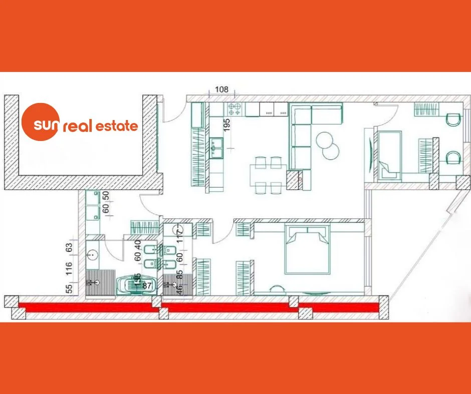 Shkoder, shitet apartament 2+1+Ballkon Kati 2, 120 m² 150.000 € (RUS)