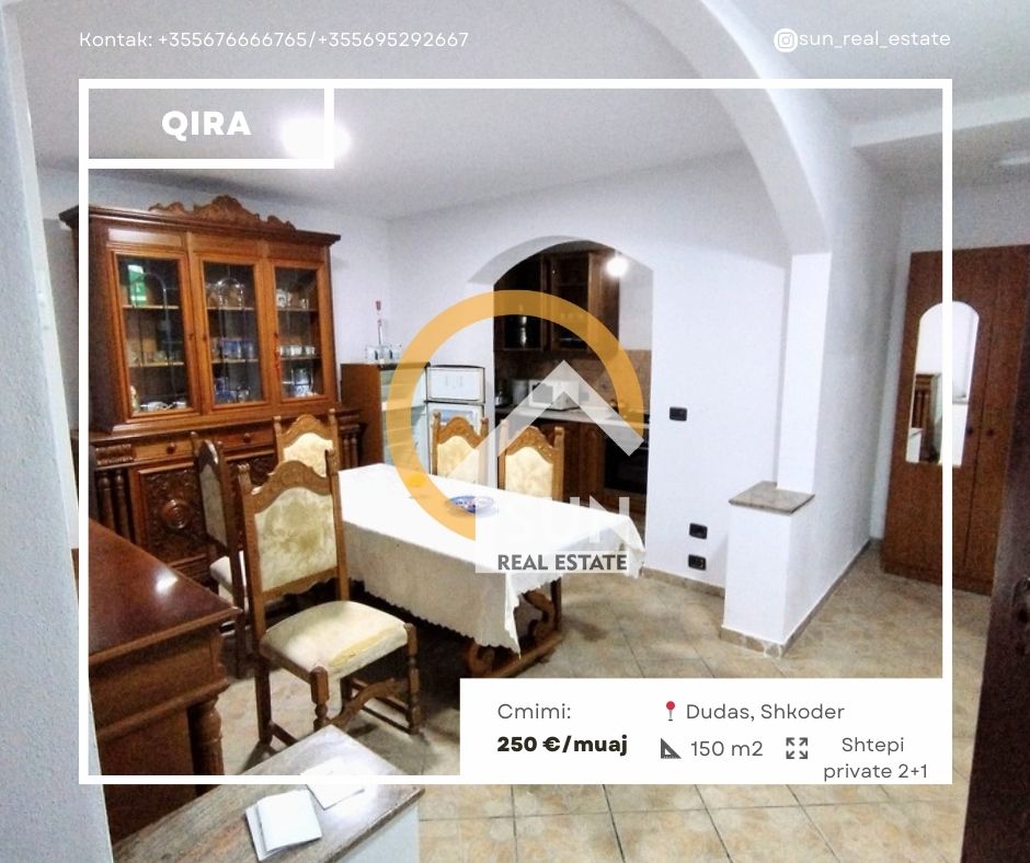 Shkoder, jepet me qera shtepi 2+1 , 150 m² 250 € (DUDAS, SHKODER)
