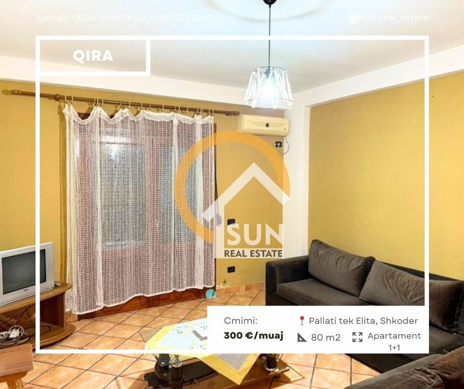 Shkoder, jepet me qera apartament 1+1+Ballkon Kati 2, 80 m² 300 € (RR. AT GJERGJ FISHTA)