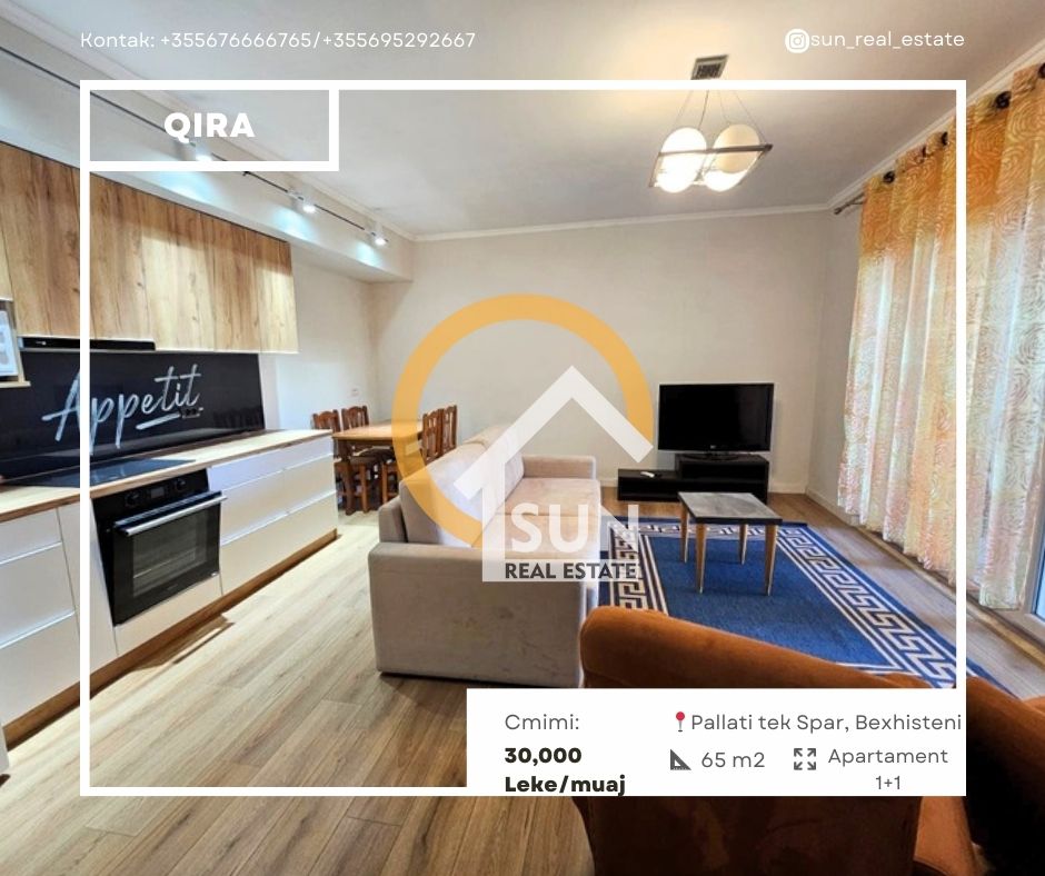 Shkoder, jepet me qera apartament 1+1+Ballkon Kati 2, 65 m² (rr. PAZARIT)