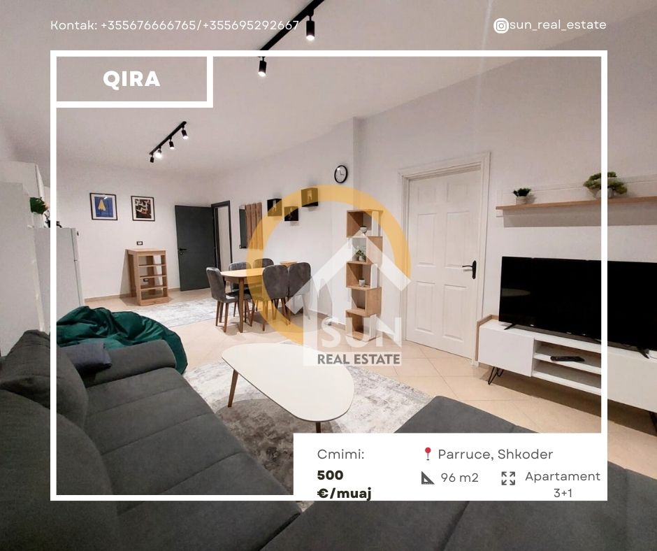 Shkoder, jepet me qera apartament 3+1 Kati 3, 96 m² 500 € (PARRUCE)