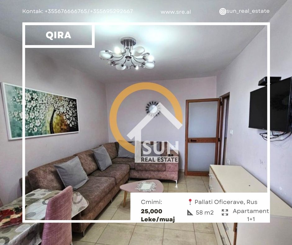 Shkoder, jepet me qera apartament 1+1 Kati 3, 58 m² (RUS)