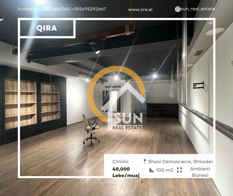 Shkoder, jepet me qera ambjent biznesi Kati -1, 100 m² (QENDER)