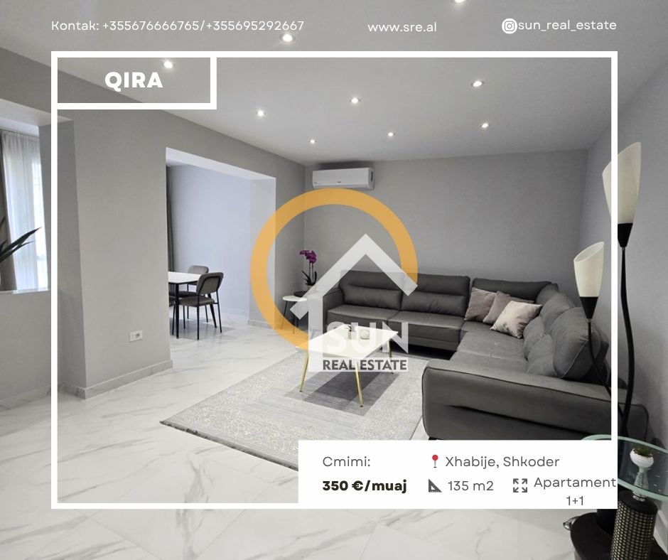 Shkoder, jepet me qera apartament 1+1+Ballkon Kati 0, 135 m² 135 € 