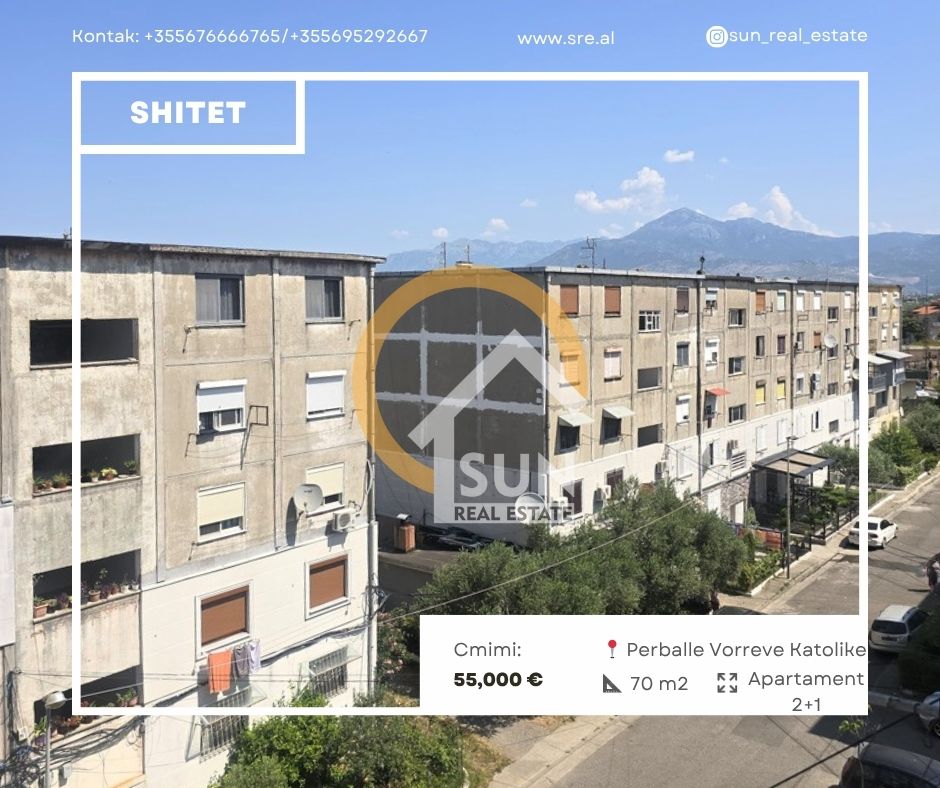 Shkoder, shitet apartament 2+1+Ballkon Kati 5, 70 m² 55.000 € (RR. HILE MOSI)