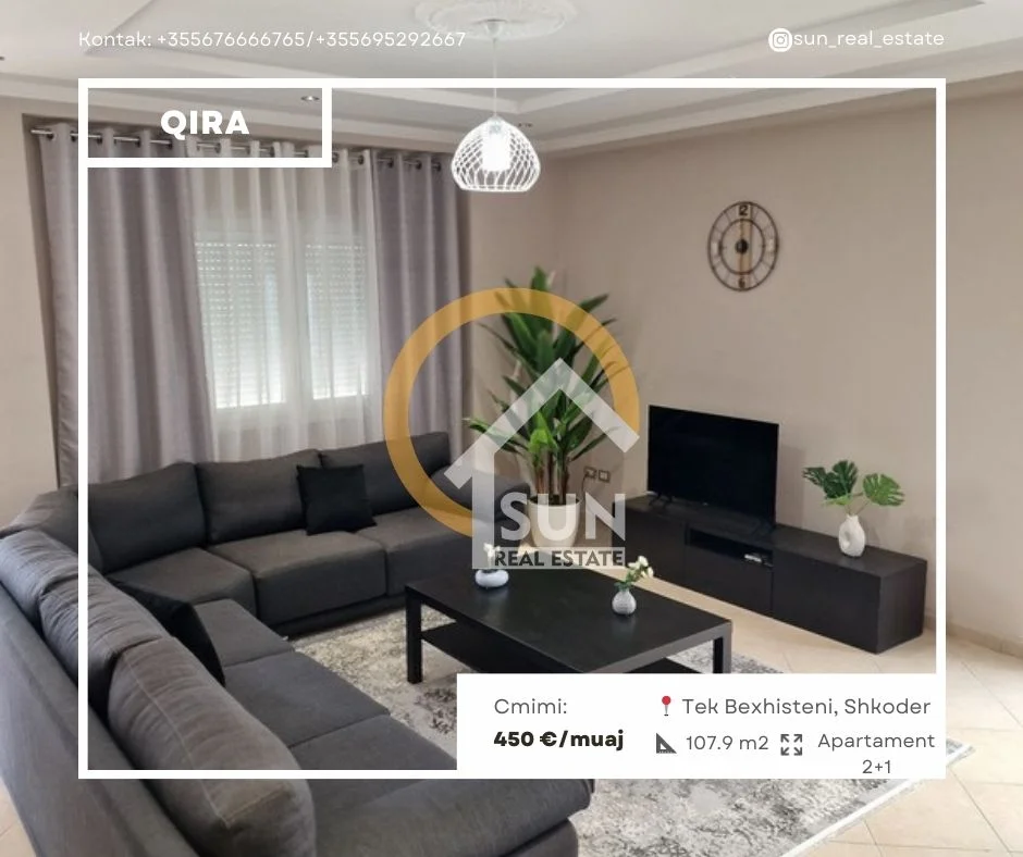 Shkoder, jepet me qera apartament 2+1+Ballkon Kati 7, 107 m² 450 € (BEXHISTENI, SHKODER)