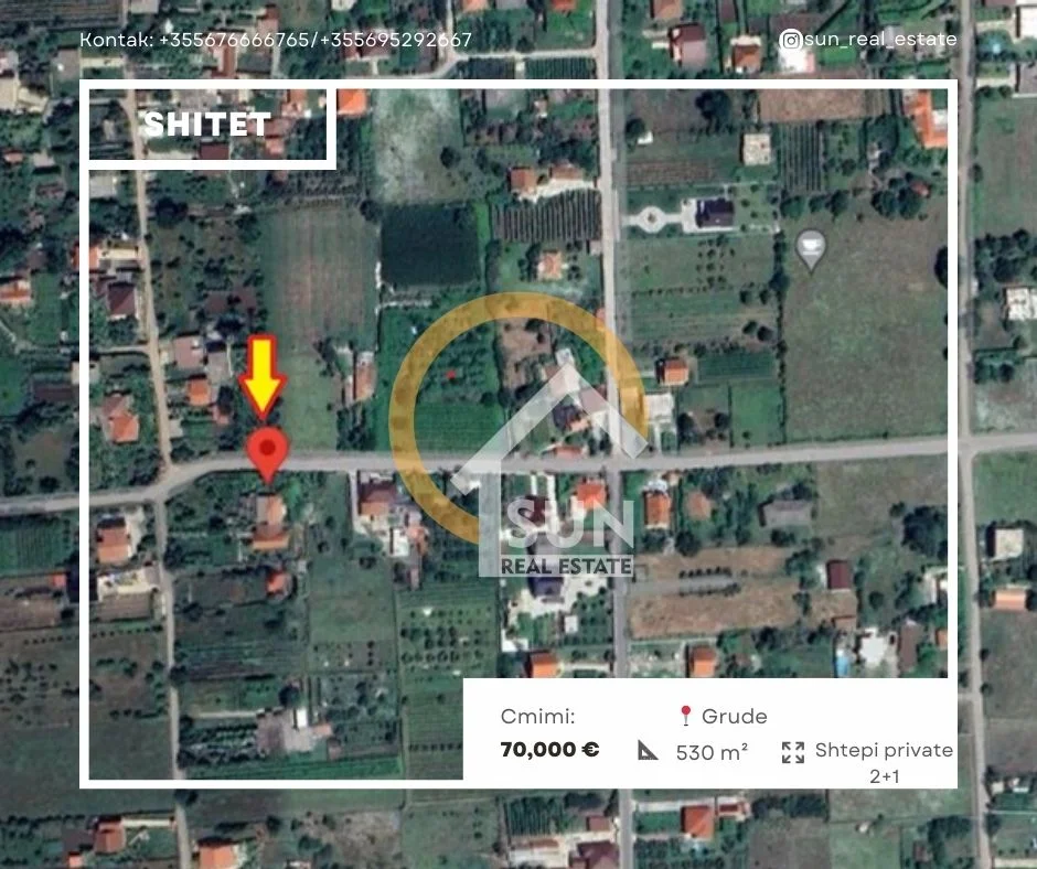 Shkoder, shitet shtepi 2+1 Kati 0, 530 m² 70.000 € (GRUDE)