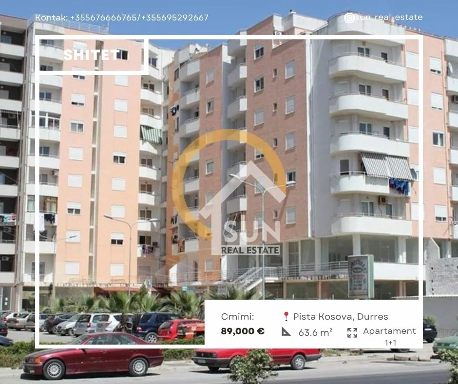 Durres, shitet apartament 1+1+Ballkon Kati 7, 63 m² 89.000 € (PISTA KOSOVA, DURRES)