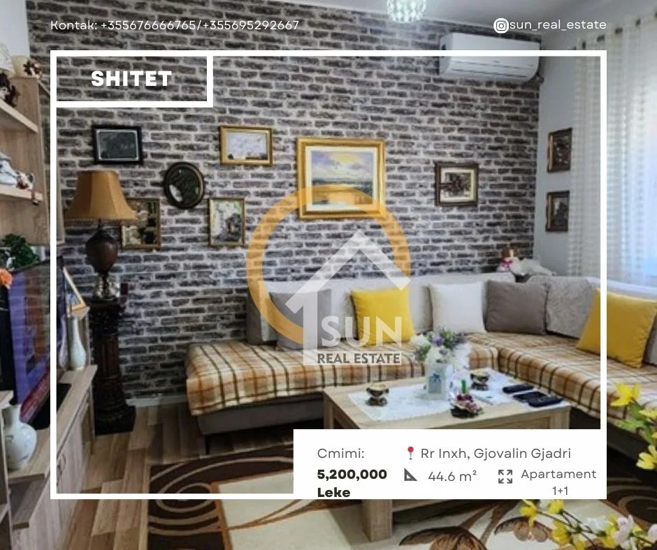 Shkoder, shitet apartament 1+1+Ballkon Kati 2, 44 m² 52.000 € (RRUGA INXH GJOVALIN GJADRI)