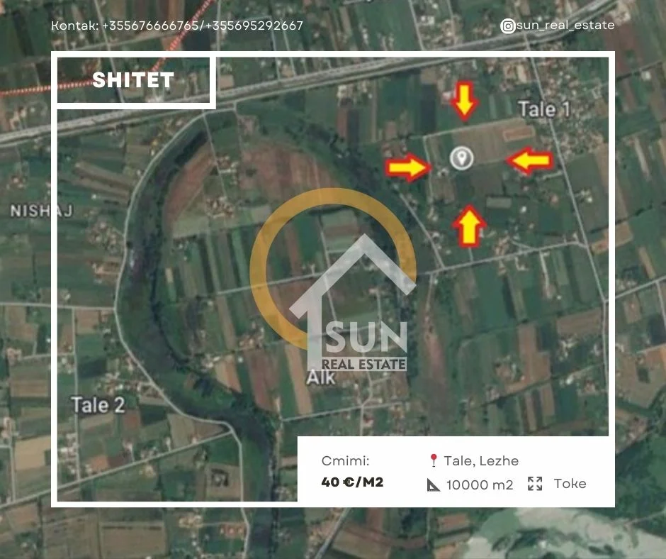 Lezhe, shitet toke ne bregdet , 10.000 m² (TALE, LEZHE)