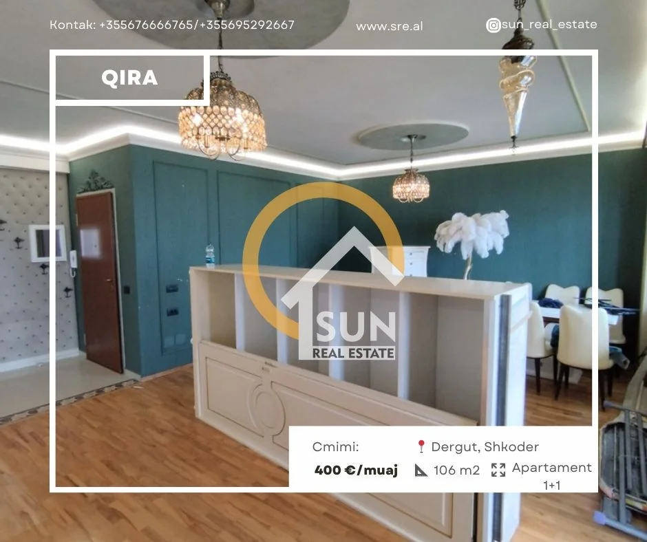 Shkoder, jepet me qera apartament 1+1+Ballkon Kati 5, 106 m² 400 € (DERGUT)