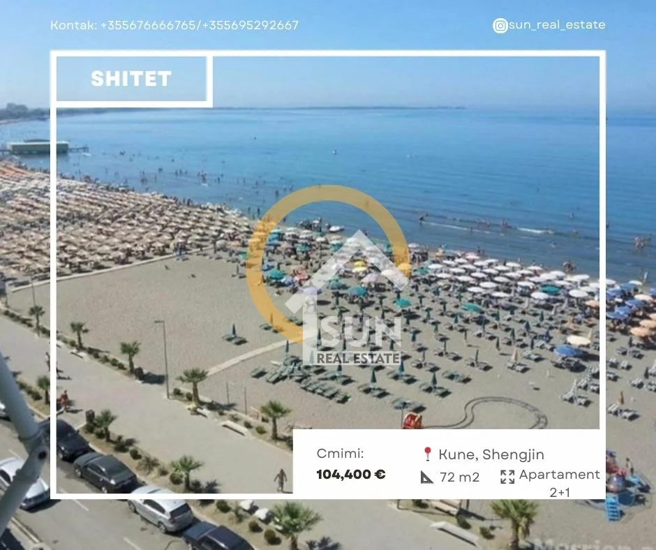 Shengjin, shitet apartament 2+1+Ballkon Kati 5, 72 m² 104.400 € (KUNE)