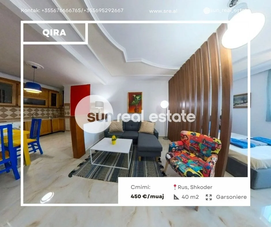 Shkoder, jepet me qera garsonier 1+1 Kati 6, 40 m² 450 € (RUS)