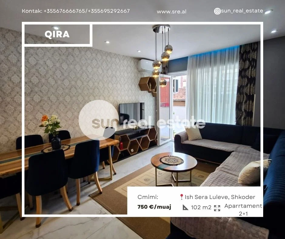Shkoder, jepet me qera apartament 2+1+Ballkon Kati 1, 102 m² 750 € (SHKODER)